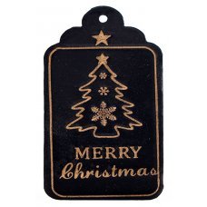 Χριστουγεννιάτικο Στολίδι Μεταλλικό Μαύρο με Δεντράκι (8cm)